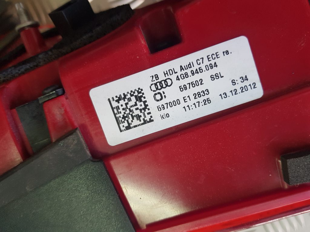 Bagāžnieka vāka labais lukturis priekš AUDI A7 2011 SPORTBACK 3 Bagāžnieka vāka labais lukturis priekš AUDI A7 2011 SPORTBACK