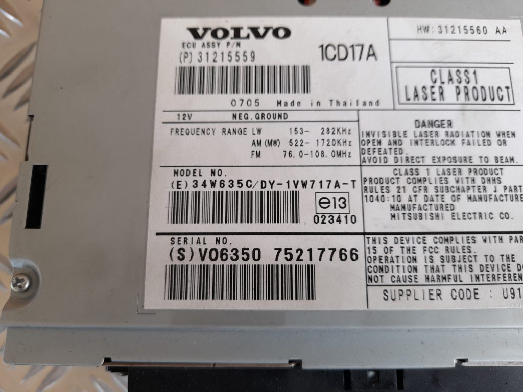 CD/DVD/Navigācijas bloks priekš VOLVO S40 2007 3 CD/DVD/Navigācijas bloks priekš VOLVO S40 2007