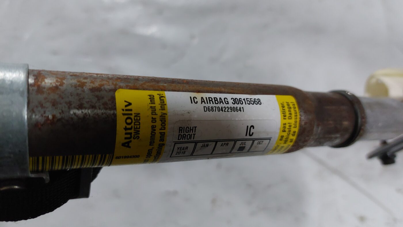 Griestu drošības spilvens, pa labi priekš VOLVO S40 2004 Black 3 Griestu drošības spilvens, pa labi priekš VOLVO S40 2004 Black