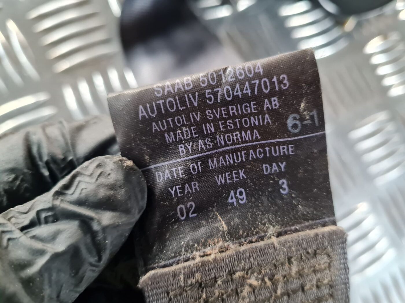 Aizmugurējā labā drošības josta priekš SAAB 9-5 1999 4 Aizmugurējā labā drošības josta priekš SAAB 9-5 1999