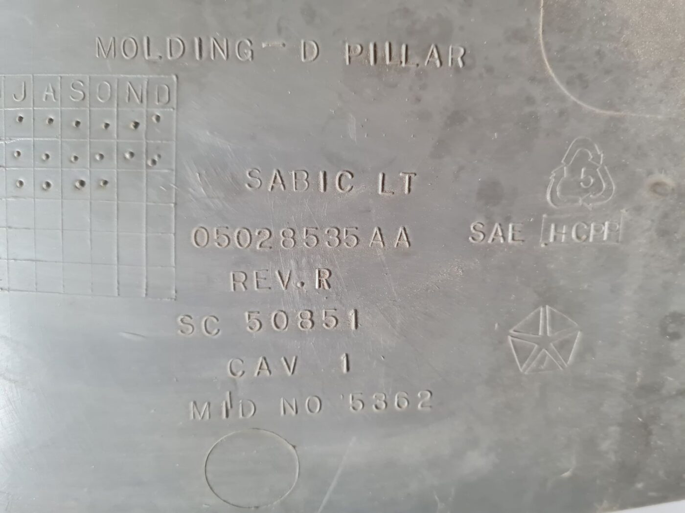 Bagažnieka nodalījuma statnes apdare priekš CHRYSLER VOYAGER 2006 3 Bagažnieka nodalījuma statnes apdare priekš CHRYSLER VOYAGER 2006