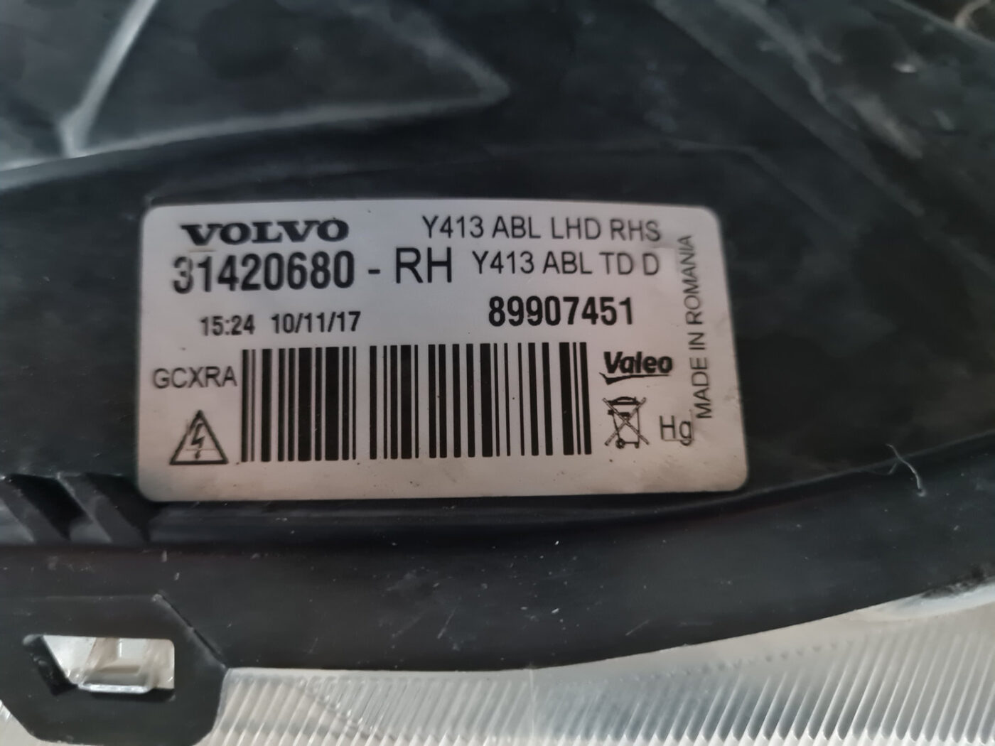 Priekšējais labais lukturis priekš VOLVO XC 60 2009 9 Priekšējais labais lukturis priekš VOLVO XC 60 2009